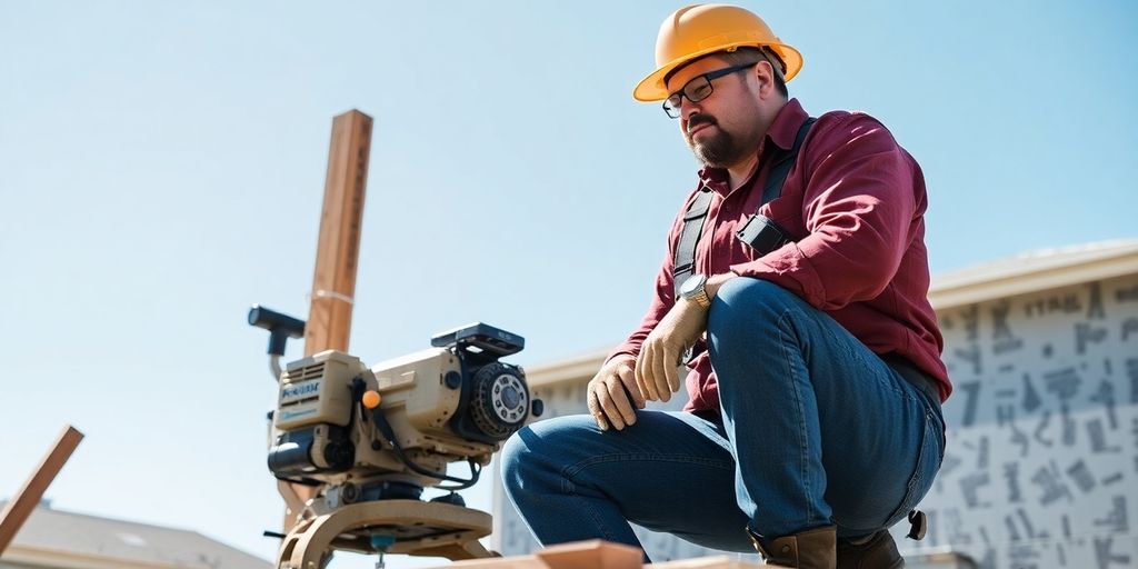 Contractor at work in Meridian, Idaho construction site.