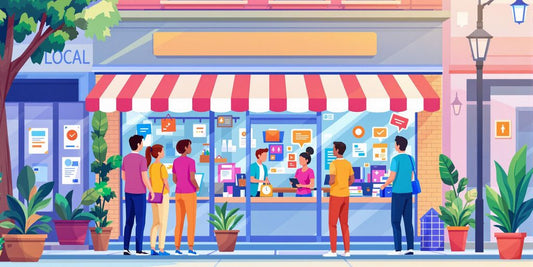 Local business storefront in a vibrant community setting.